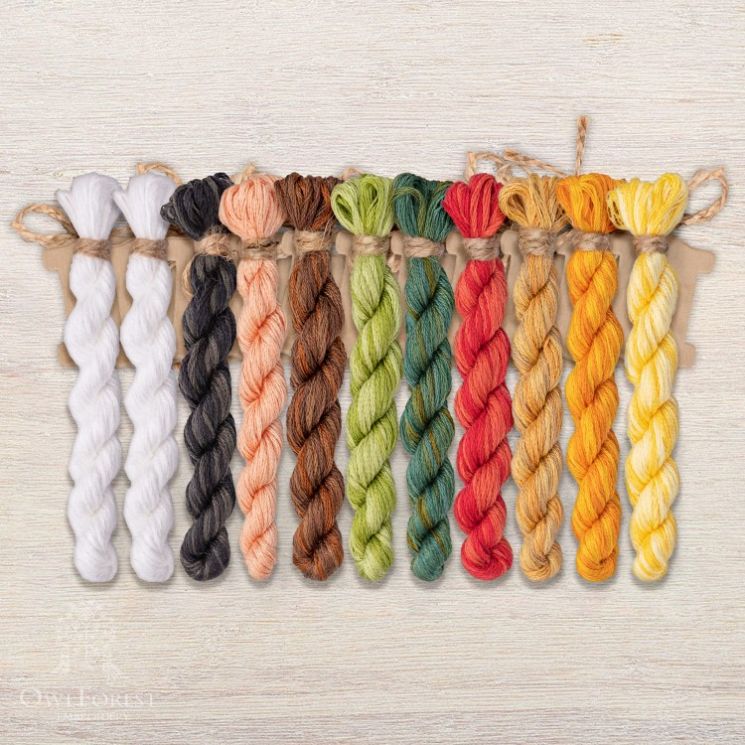 Набор ниток OwlForest для схемы «Матрешки» (DMC) 32, 36 каунт в 2 нити НМул-М186-3322